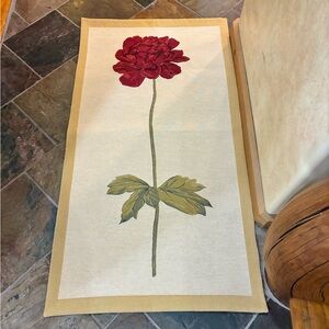 27.5 x 50.5 Wall Hanging Tapestry Red Flower